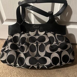 Coach Black and Light Gray  Shoulder Bag